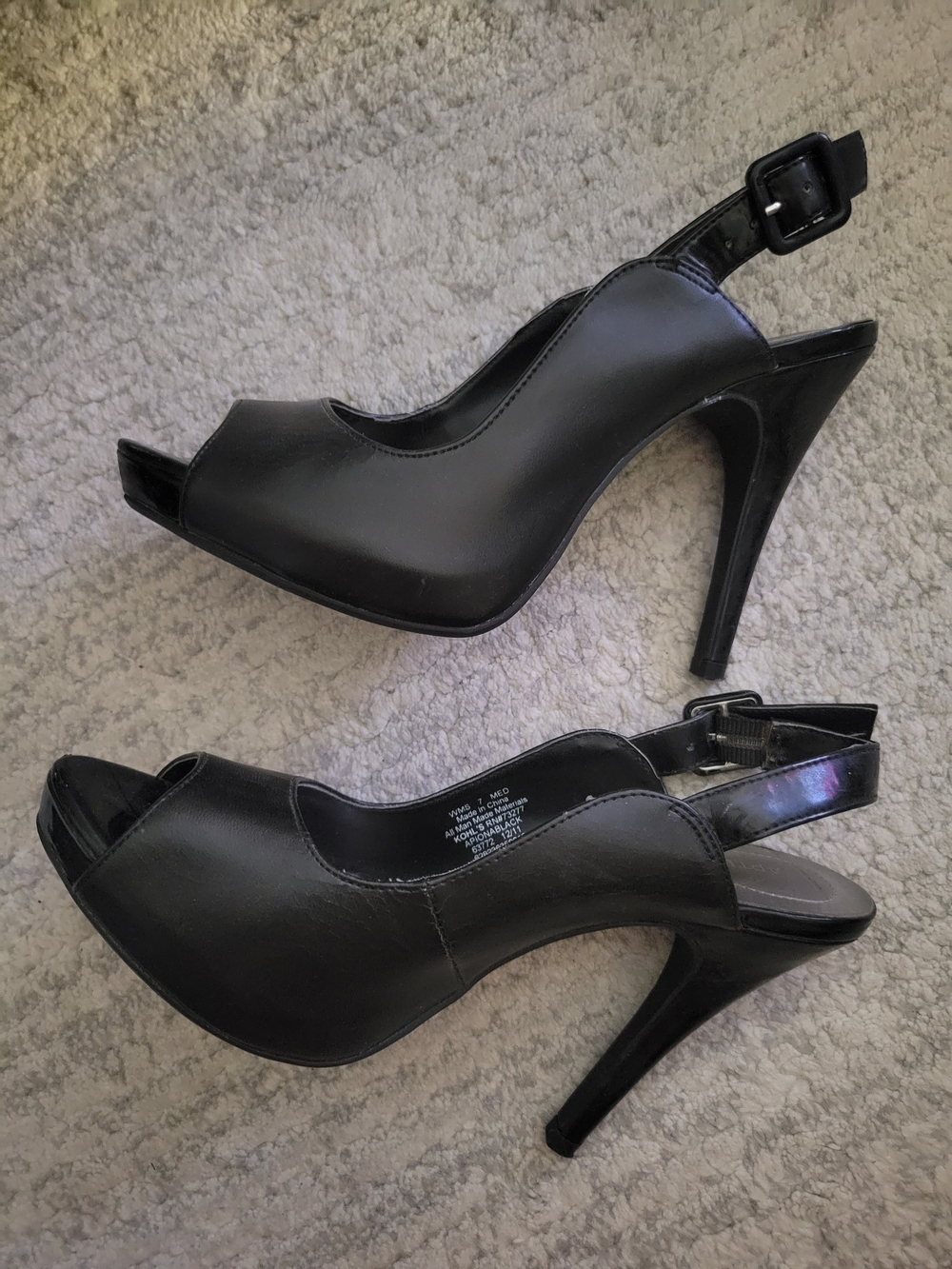 Apt. 9 Black Peep-Toe Slingback Stiletto Heels